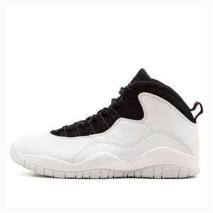 Air Jordan 10 Barbati Nike Retro Ghete Baschet Albi Negrii | JD-783VF