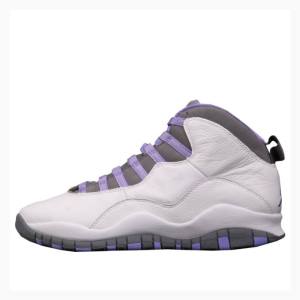 Air Jordan 10 Dama Nike Retro Ghete Baschet Albi Violet | JD-620GM