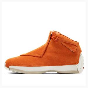 Air Jordan 18 Barbati Nike Retro Piele Intoarsa Ghete Baschet Portocalii | JD-723ZI