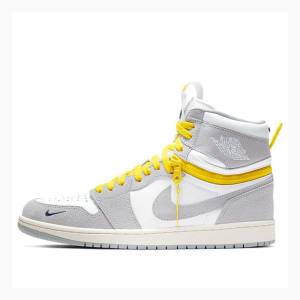 Air Jordan 1 Barbati Nike High Switch Ghete Baschet Albi Gri Galbeni | JD-089PY