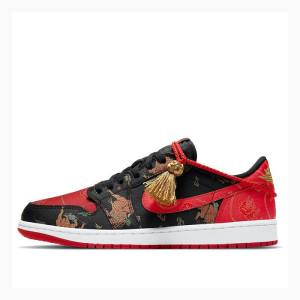 Air Jordan 1 Barbati Nike Low OG Chinese New Year Adidași Negrii Albi Rosii | JD-027ZF