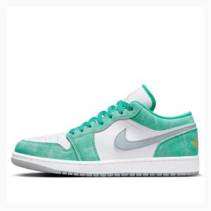 Air Jordan 1 Barbati Nike Low SE New Emerald Adidași Albi Verzi | JD-194QF