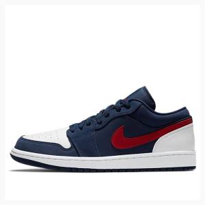 Air Jordan 1 Barbati Nike Low USA Adidași Albastri Rosii | JD-765ZR