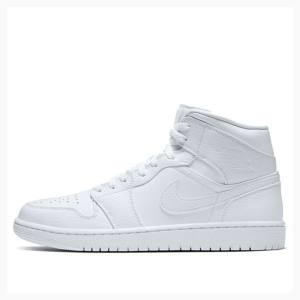 Air Jordan 1 Barbati Nike Mid-High Ghete Baschet Albi | JD-078BS