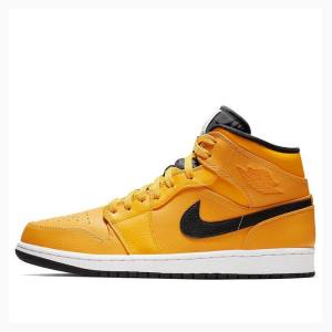 Air Jordan 1 Barbati Nike Mid-High Ghete Baschet Aurii | JD-214FI