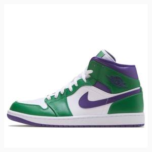 Air Jordan 1 Barbati Nike Mid-High Hulk Ghete Baschet Verzi Violet | JD-480LF