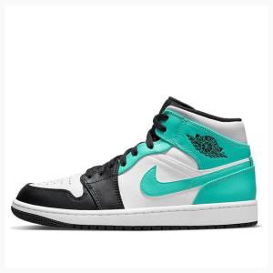 Air Jordan 1 Barbati Nike Mid-High Igloo Ghete Baschet Albastri Negrii | JD-564AV