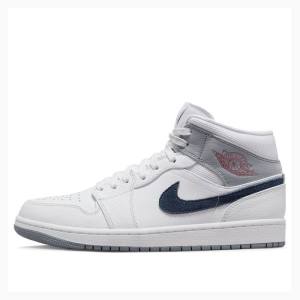 Air Jordan 1 Barbati Nike Mid-High Paris Ghete Baschet Albi Negrii | JD-067FA