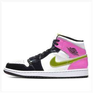 Air Jordan 1 Barbati Nike Mid-High SE 'Cyber Active Fuchsia' Ghete Baschet Albi Aurii Violet | JD-925CL