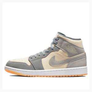 Air Jordan 1 Barbati Nike Mid-High SE Coconut Milk Ghete Baschet Albi Albastri | JD-653RD