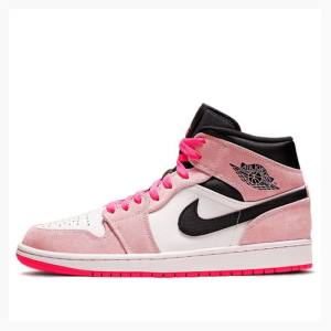 Air Jordan 1 Barbati Nike Mid-High SE Crimson Tint Hyper Ghete Baschet Roz | JD-301UX