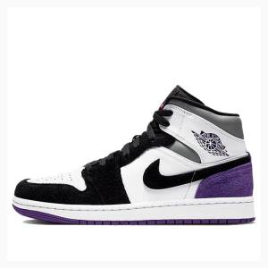 Air Jordan 1 Barbati Nike Mid-High SE Ghete Baschet Violet | JD-412IZ