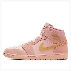 Air Jordan 1 Barbati Nike Mid-High SE Ghete Baschet Corai Aurii | JD-852QJ