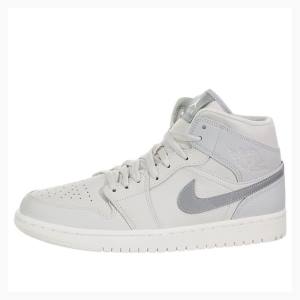 Air Jordan 1 Barbati Nike Mid-High SE Light Bone Ghete Baschet Argintii | JD-135GE