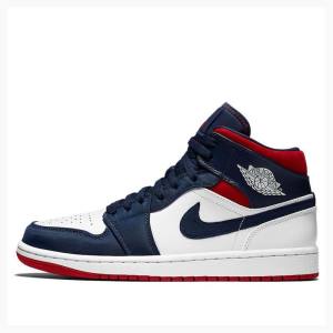 Air Jordan 1 Barbati Nike Mid-High SE Olympic Ghete Baschet Albi Albastri | JD-863IE