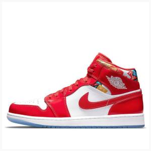 Air Jordan 1 Barbati Nike Mid-High SE Red Lacuita Ghete Baschet Rosii | JD-091RH