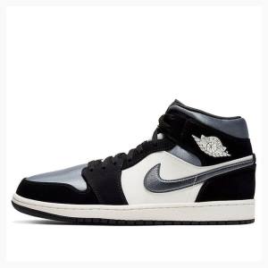 Air Jordan 1 Barbati Nike Mid-High SE Smoke Ghete Baschet Negrii Gri | JD-528RW