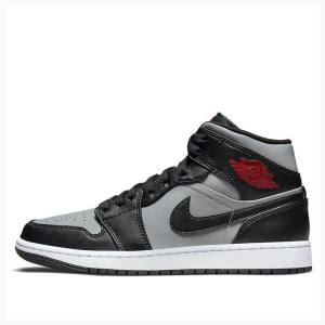 Air Jordan 1 Barbati Nike Mid-High Shadow Ghete Baschet Gri Negrii | JD-863ZO