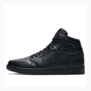 Air Jordan 1 Barbati Nike Mid-High Triple Ghete Baschet Negrii | JD-145JT