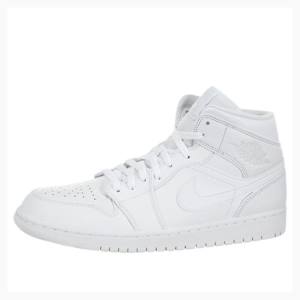 Air Jordan 1 Barbati Nike Mid-High Triple Ghete Baschet Albi | JD-651UH