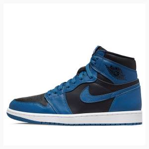 Air Jordan 1 Barbati Nike Retro High OG Dark Marina Ghete Baschet Albastri Negrii | JD-075CE