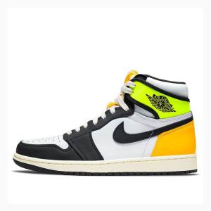 Air Jordan 1 Barbati Nike Retro High OG Volt Ghete Baschet Negrii Albi Aurii | JD-452SC