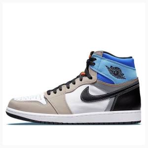 Air Jordan 1 Barbati Nike Retro High OG Pro Prototype Ghete Baschet Gri Negrii Albastri | JD-490VN