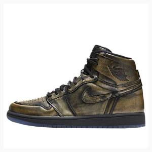 Air Jordan 1 Barbati Nike Retro High OG Wings Ghete Baschet Aurii | JD-603BK