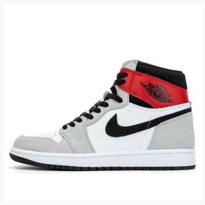 Air Jordan 1 Barbati Nike Retro High OG Light Smoke Ghete Baschet Gri Negrii Rosii | JD-629GO