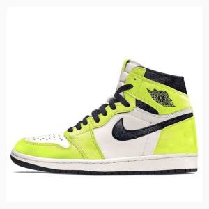 Air Jordan 1 Barbati Nike Retro High OG Visionaire Ghete Baschet Albi Negrii Verzi | JD-679SB