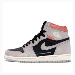 Air Jordan 1 Barbati Nike Retro High OG Crimson Ghete Baschet Gri Negrii | JD-806MD