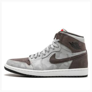 Air Jordan 1 Barbati Nike Retro High Premium 'Grey Camo' Ghete Baschet Gri Maro | JD-750EL