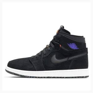 Air Jordan 1 Barbati Nike Retro High Zoom Court Ghete Baschet Negrii Violet | JD-603OF