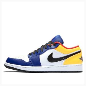 Air Jordan 1 Barbati Nike Retro Low Adidași Albastri Galbeni | JD-780WR