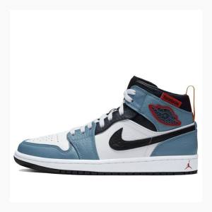 Air Jordan 1 Barbati Nike X Facetasm Mid-High Fearless Ghete Baschet Albastri Negrii | JD-573UJ