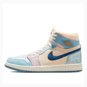 Air Jordan 1 Barbati Nike Zoom CMFT Celestine Blue Sail Ghete Baschet Albastri Albi | JD-871EM