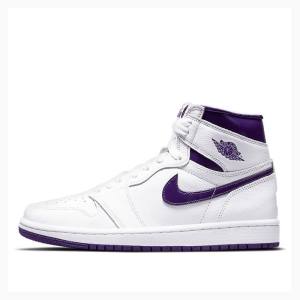 Air Jordan 1 Dama Nike High OG Court Ghete Baschet Albi Violet | JD-168KC