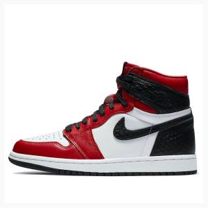 Air Jordan 1 Dama Nike High OG Satin Snake Chicago Ghete Baschet Rosii Negrii | JD-056OH