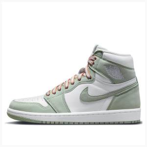 Air Jordan 1 Dama Nike High OG Seafoam Ghete Baschet Albi Verzi | JD-396QG