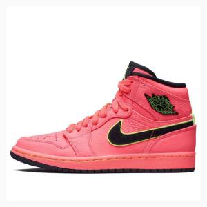 Air Jordan 1 Dama Nike High PREM Hot Punch Ghete Baschet Rosii Negrii | JD-723GZ