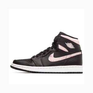 Air Jordan 1 Dama Nike High PREM Silt Ghete Baschet Negrii Roz | JD-036LF