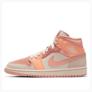 Air Jordan 1 Dama Nike Mid-High Apricot (W) Ghete Baschet Portocalii | JD-954SA