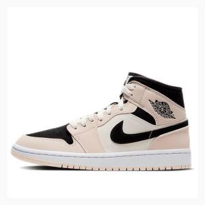 Air Jordan 1 Dama Nike Mid-High Barely Ghete Baschet Roz Negrii | JD-679SI