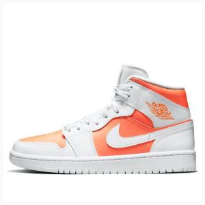 Air Jordan 1 Dama Nike Mid-High Bright Citrus (W) Ghete Baschet Portocalii | JD-745FS