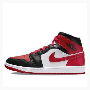 Air Jordan 1 Dama Nike Mid-High Ghete Baschet Negrii Rosii | JD-670FU