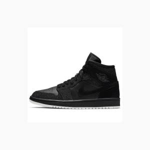 Air Jordan 1 Dama Nike Mid-High Ghete Baschet Negrii | JD-912PO