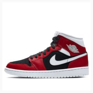 Air Jordan 1 Dama Nike Mid-High Gym Ghete Baschet Rosii Negrii | JD-921EU