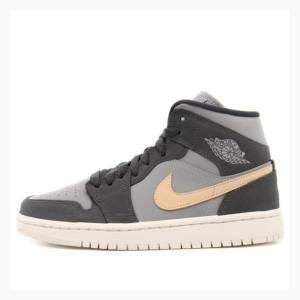 Air Jordan 1 Dama Nike Mid-High Iron Onyx Ghete Baschet Gri | JD-712XT