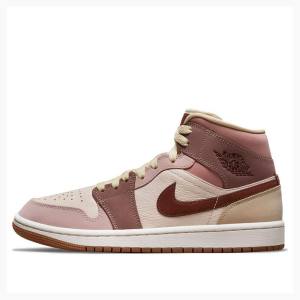 Air Jordan 1 Dama Nike Mid-High SE Dark Pony Ghete Baschet Maro | JD-190ZQ