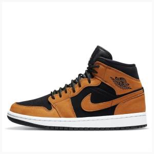 Air Jordan 1 Dama Nike Mid-High SE Desert Ochre Ghete Baschet Maro | JD-931GR